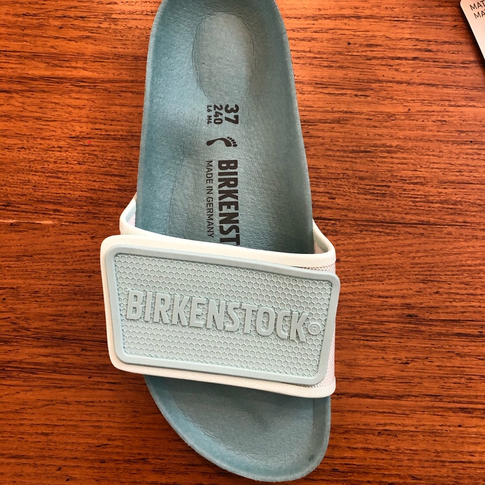 Rare blue Birkenstock Tema slides